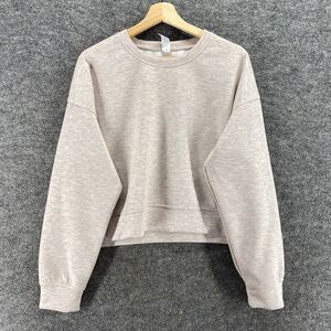 Yoga Licious Sweatshirt Women L Large Beige Crew Neck Long Sleeve Pullover